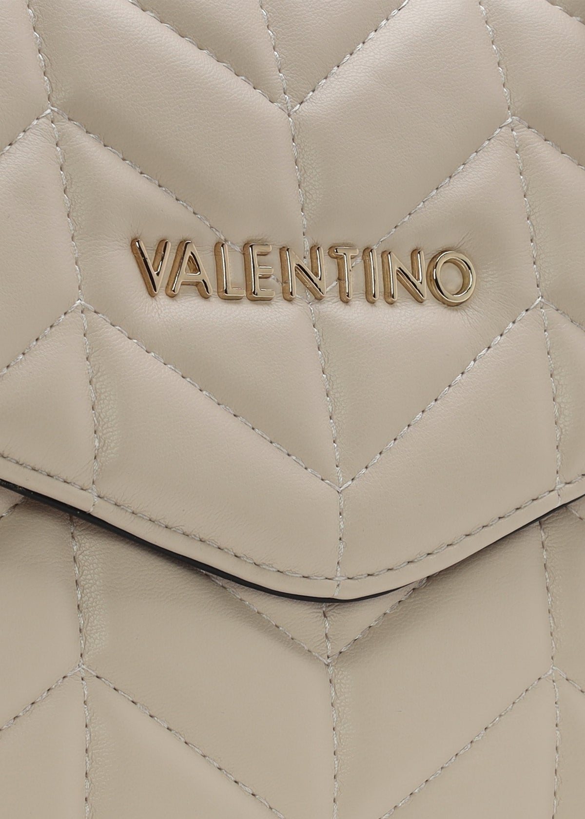 Petal Quilted Chevron Ecru Cross-Body Bag
