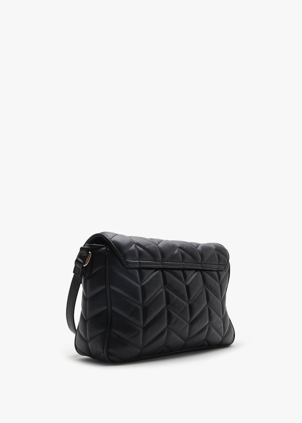Petal Chevron Nero Cross-Body Bag