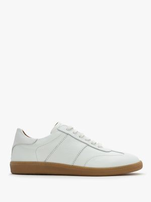 Stripe White Leather Low Profile Trainers