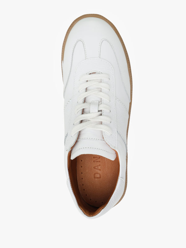 Stripe White Leather Low Profile Trainers