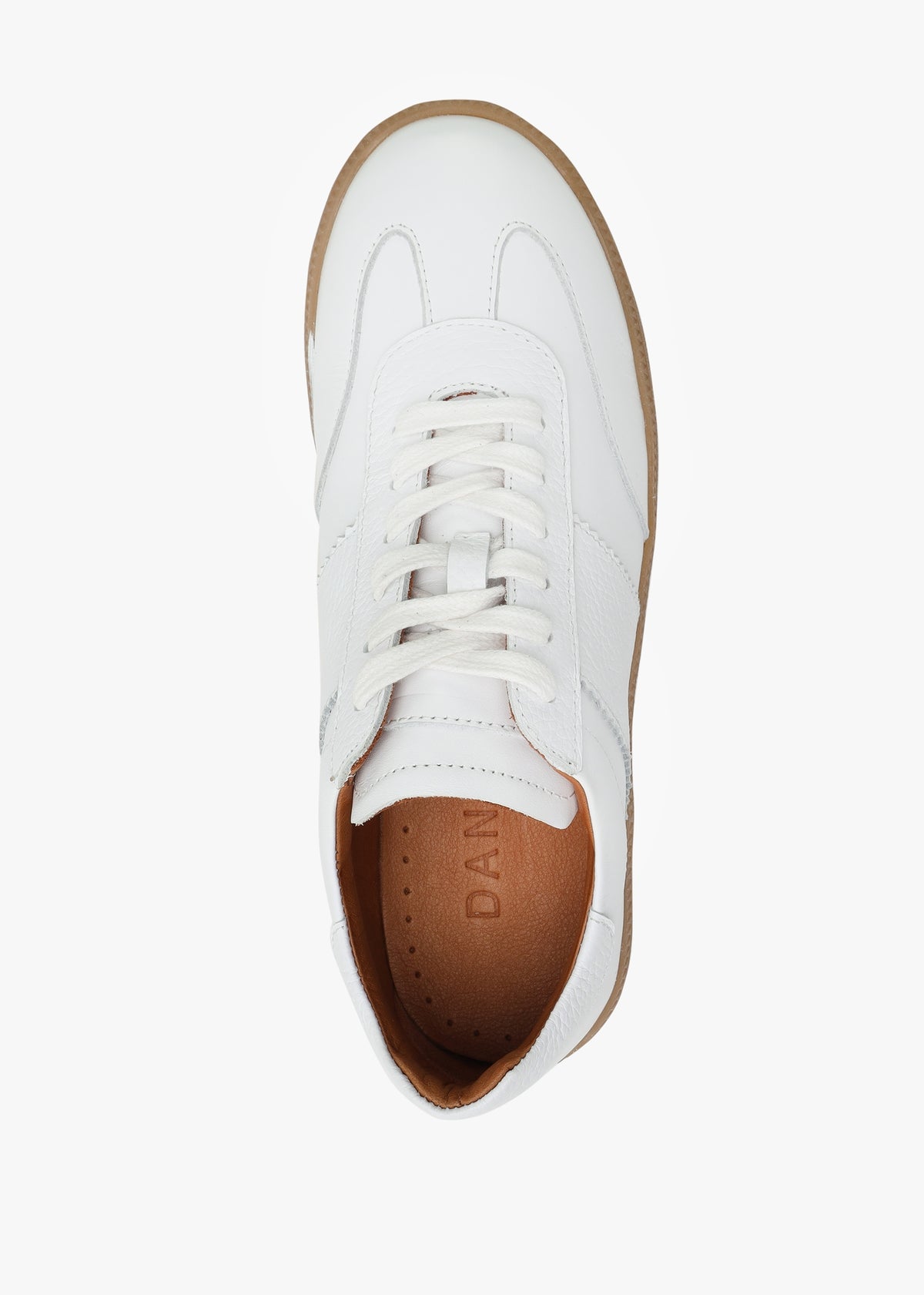 Stripe White Leather Low Profile Trainers