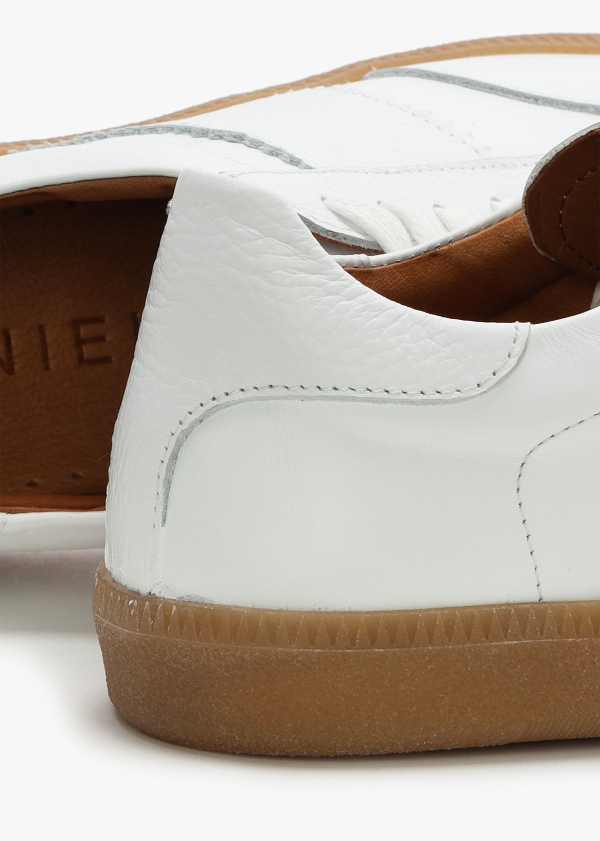 Stripe White Leather Low Profile Trainers