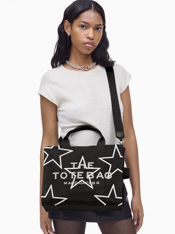 The Star Canvas Medium Black Tote Bag