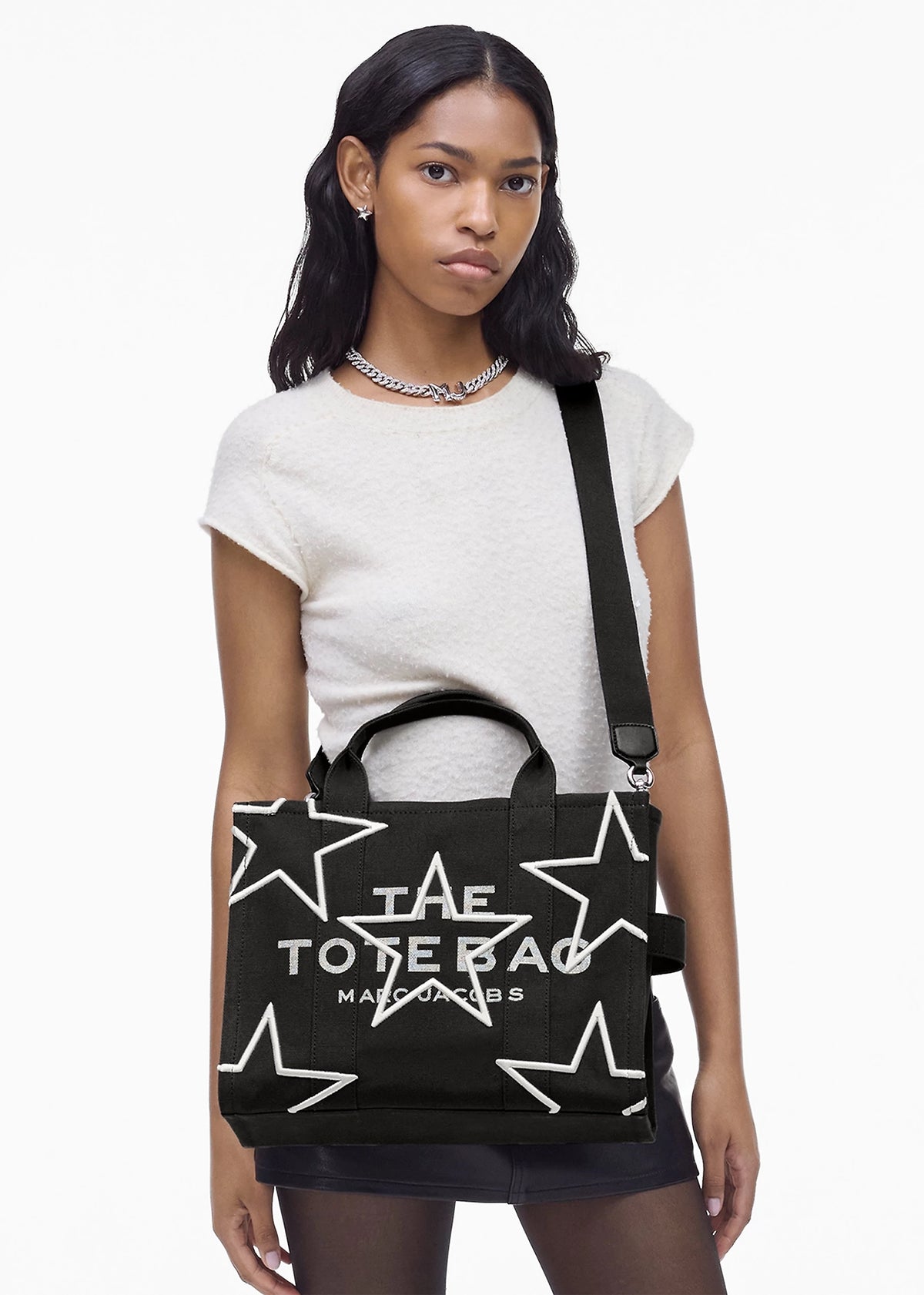The Star Canvas Medium Black Tote Bag