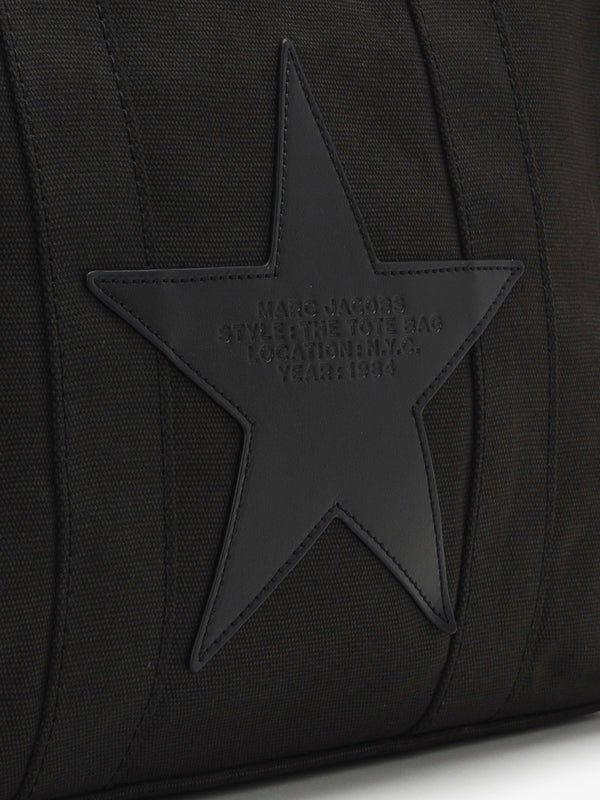 The Star Canvas Medium Black Tote Bag