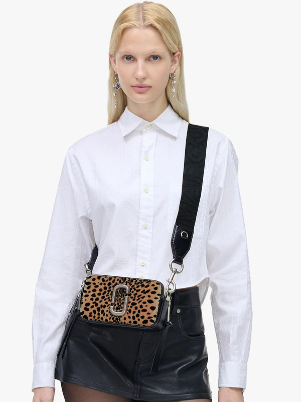 The Cheetah Haircalf Snapshot Black Multi Leather Camera Bag