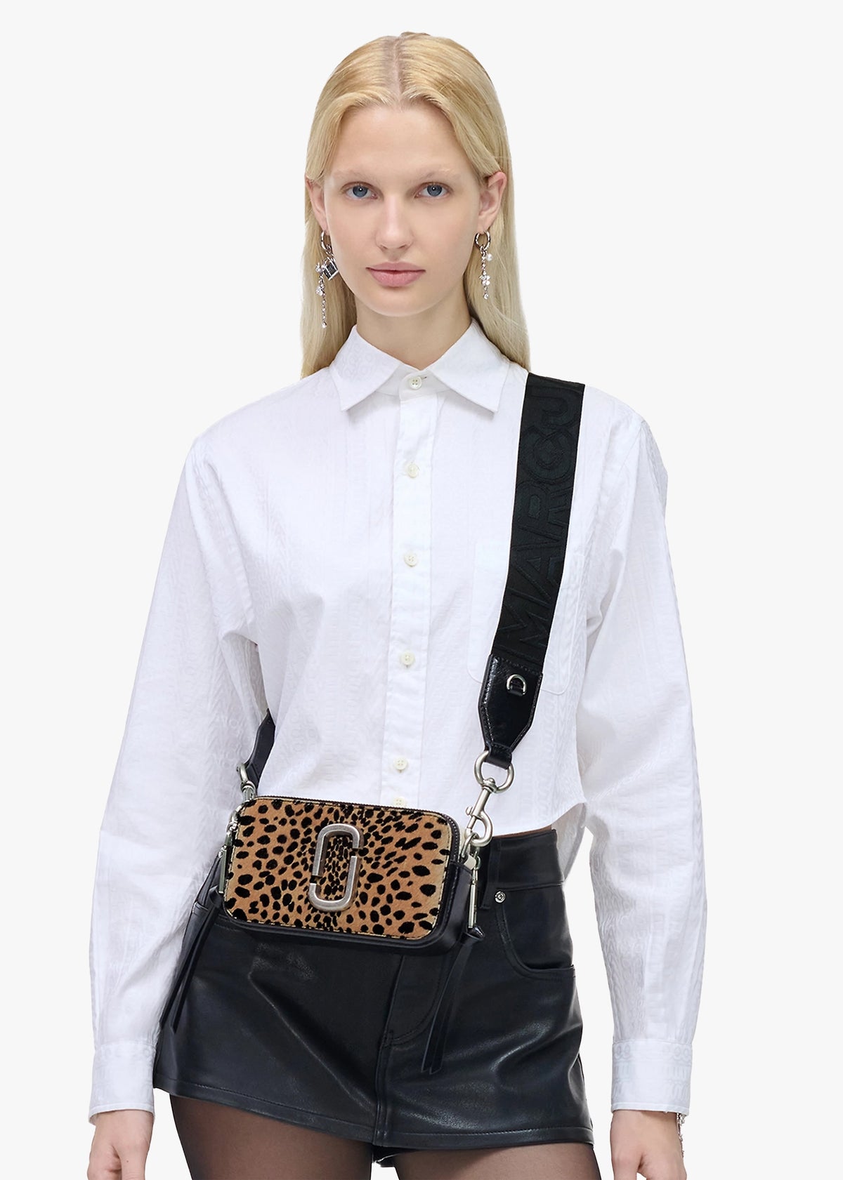 The Cheetah Haircalf Snapshot Black Multi Leather Camera Bag