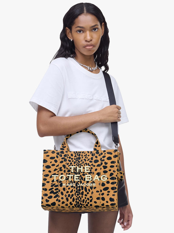 The Cheetah Canvas Medium Black Multi Tote Bag
