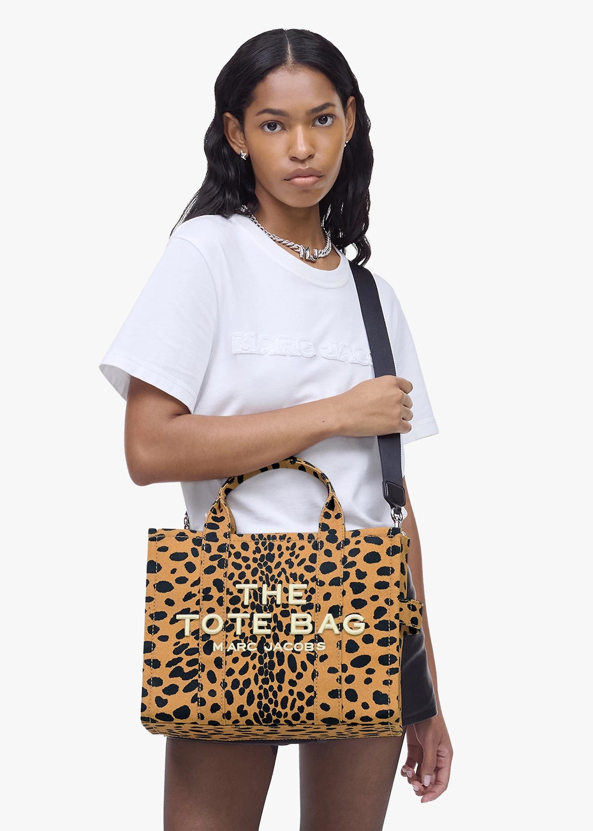 The Cheetah Canvas Medium Black Multi Tote Bag