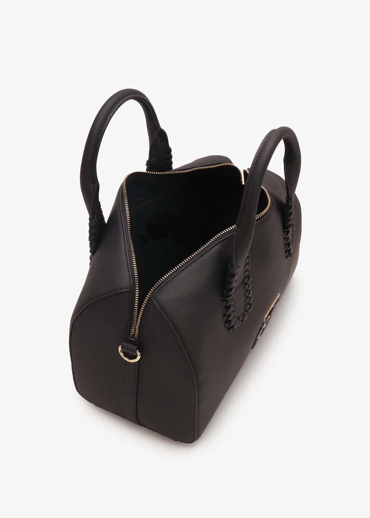 Whipstitch Nero Top Handle Barrel Bag