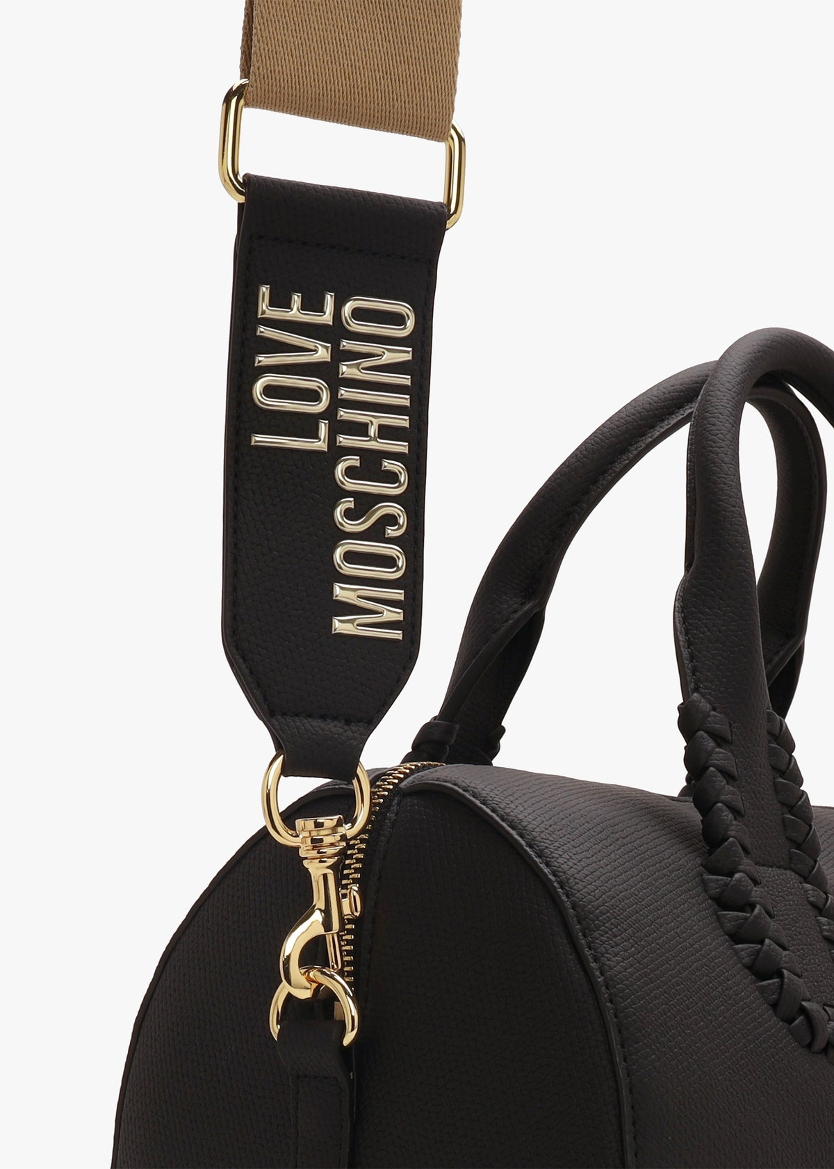 Whipstitch Nero Top Handle Barrel Bag