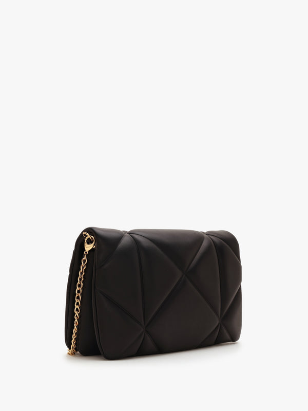 Heart Logo Quilted Nero Cross Body Bag