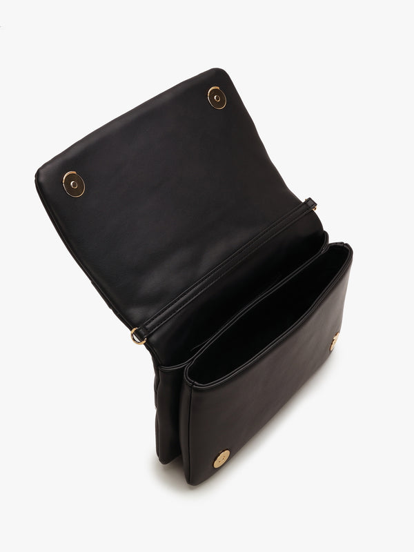 Heart Logo Quilted Nero Cross Body Bag