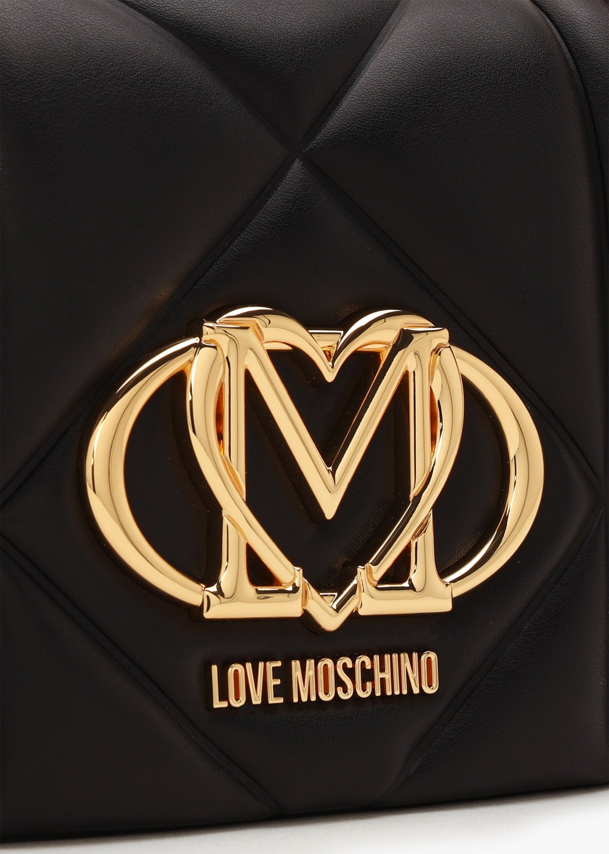 Heart Logo Quilted Nero Cross Body Bag