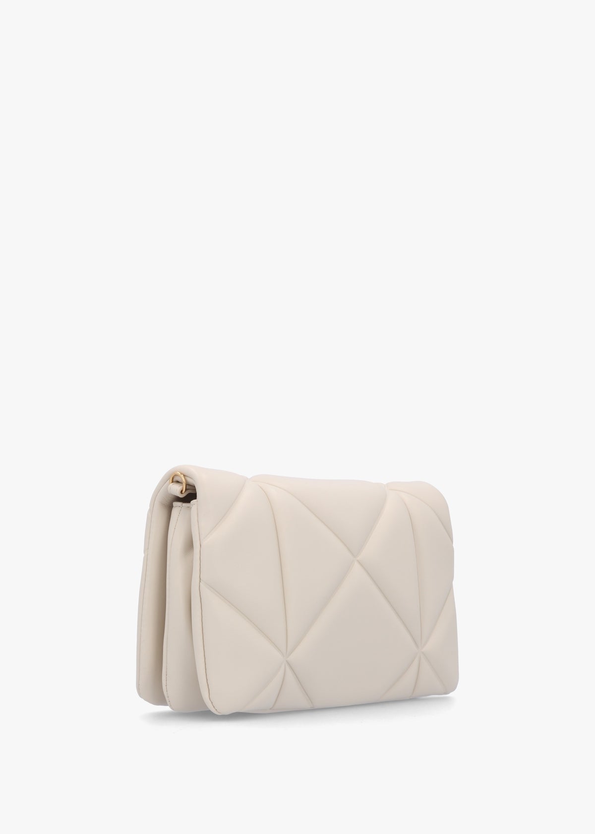 Heart Logo Quilted Avorio Cross Body Bag