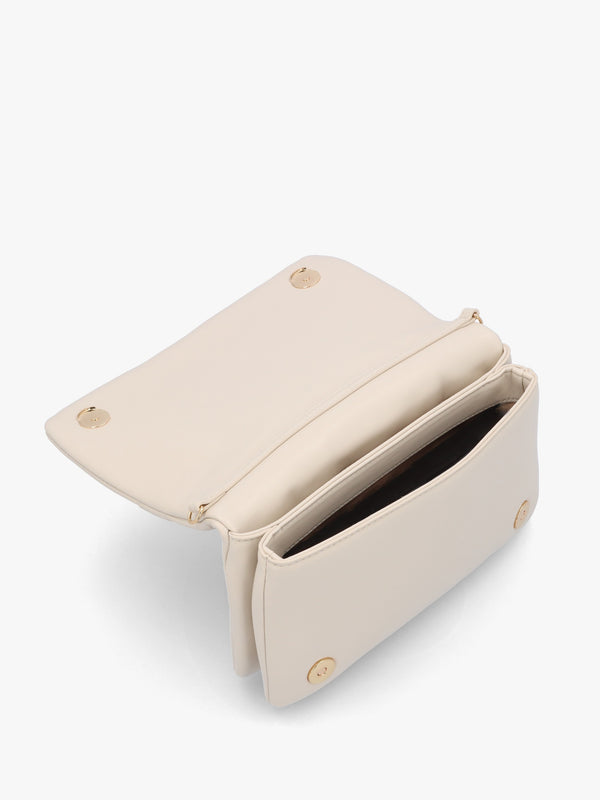 Heart Logo Quilted Avorio Cross Body Bag