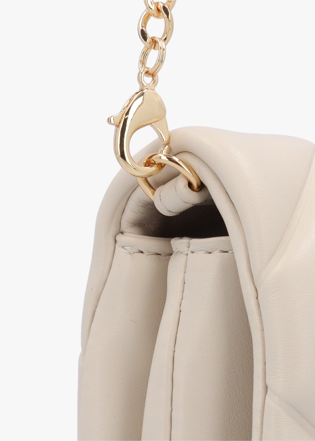 Heart Logo Quilted Avorio Cross Body Bag