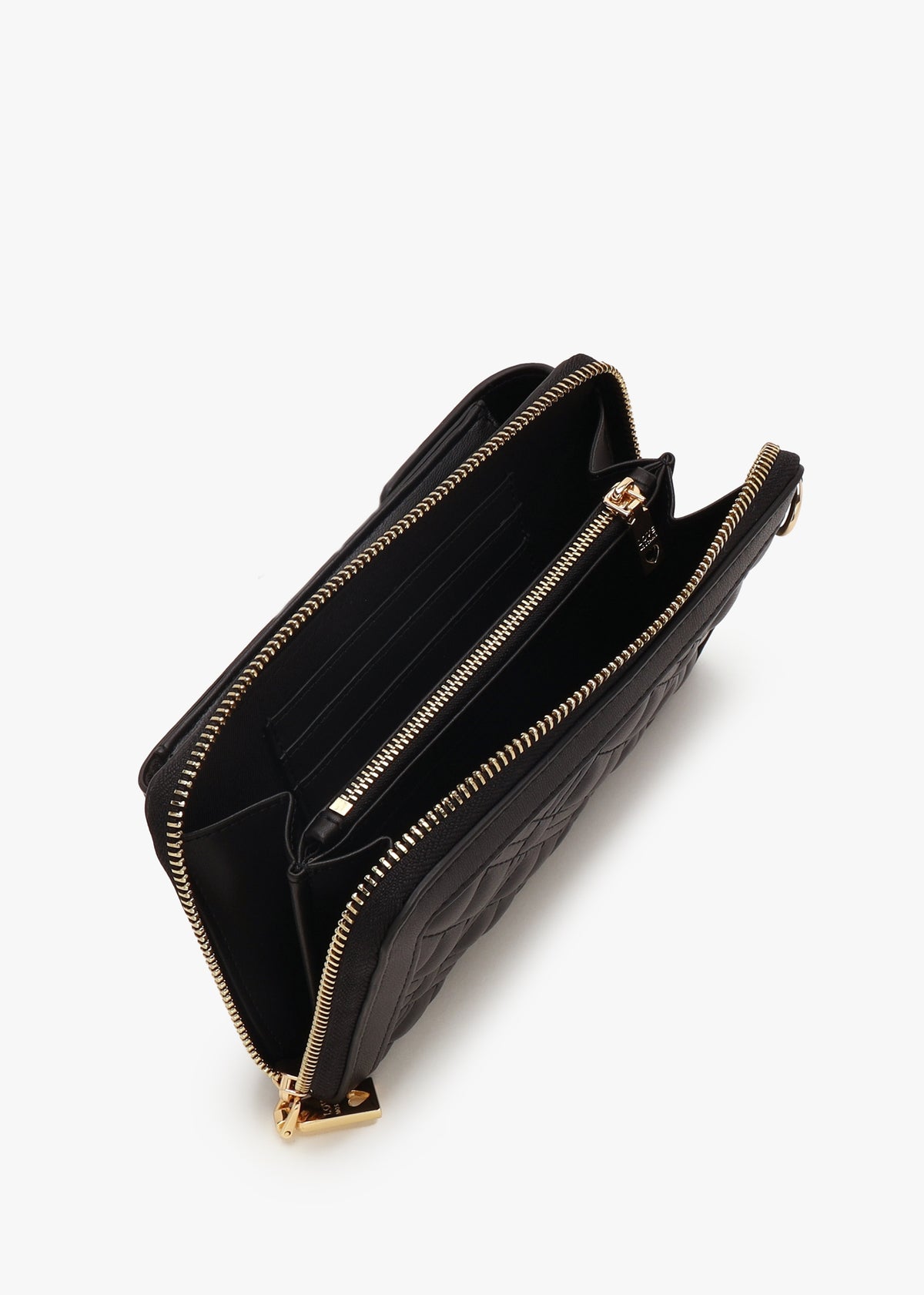 Diamond Quilt Nero Wallet Phone Case On A Chain