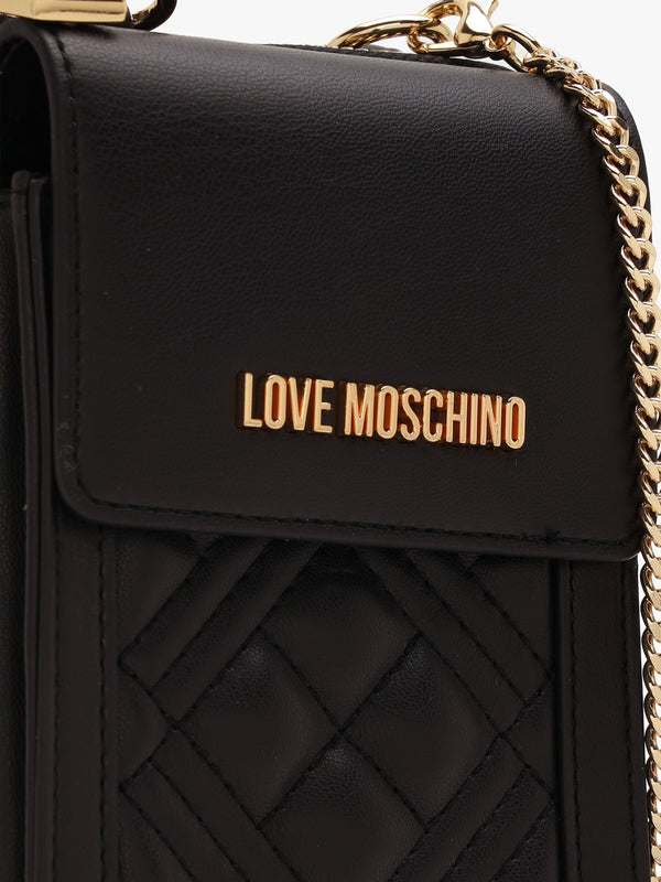 Diamond Quilt Nero Wallet Phone Case On A Chain