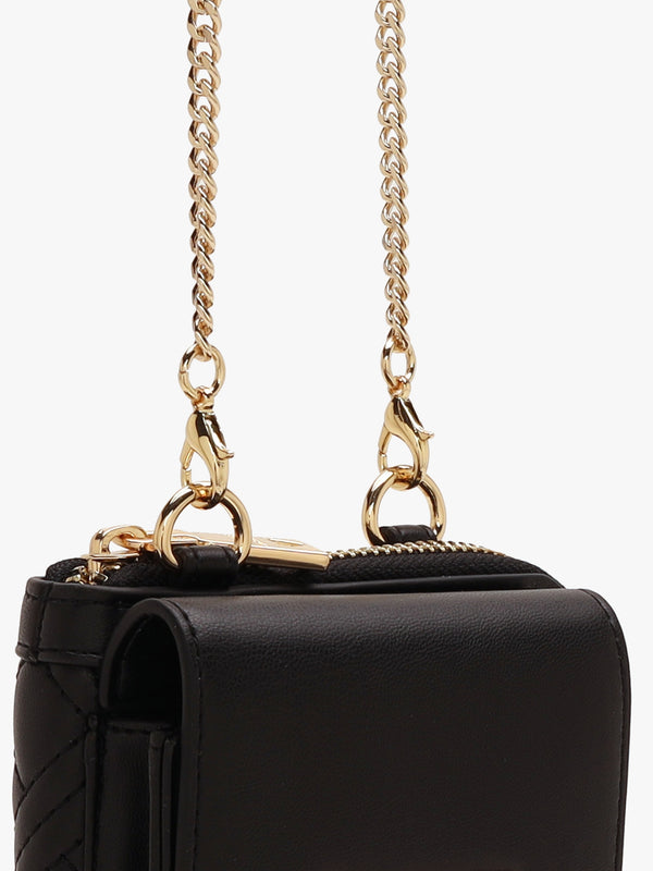 Diamond Quilt Nero Wallet Phone Case On A Chain