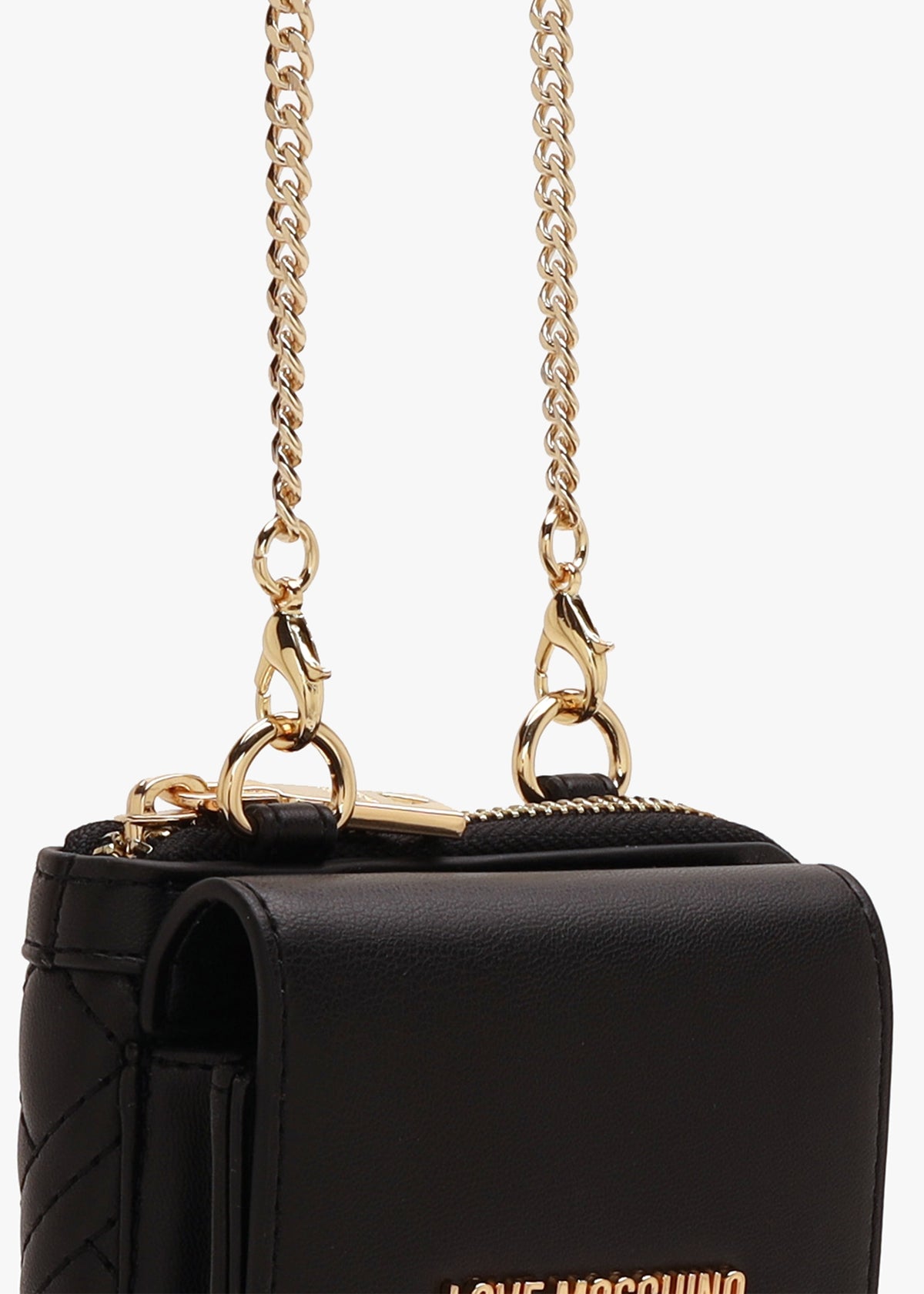 Diamond Quilt Nero Wallet Phone Case On A Chain