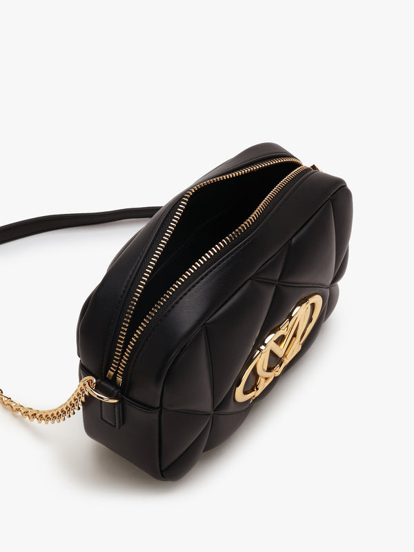 Heart Logo Quilted Nero Cross-Body Bag