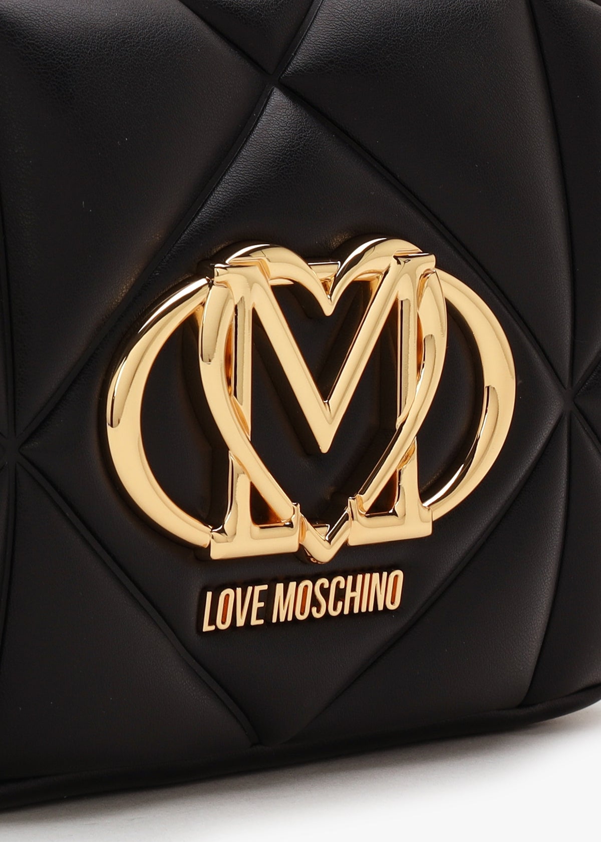 Heart Logo Quilted Nero Cross-Body Bag
