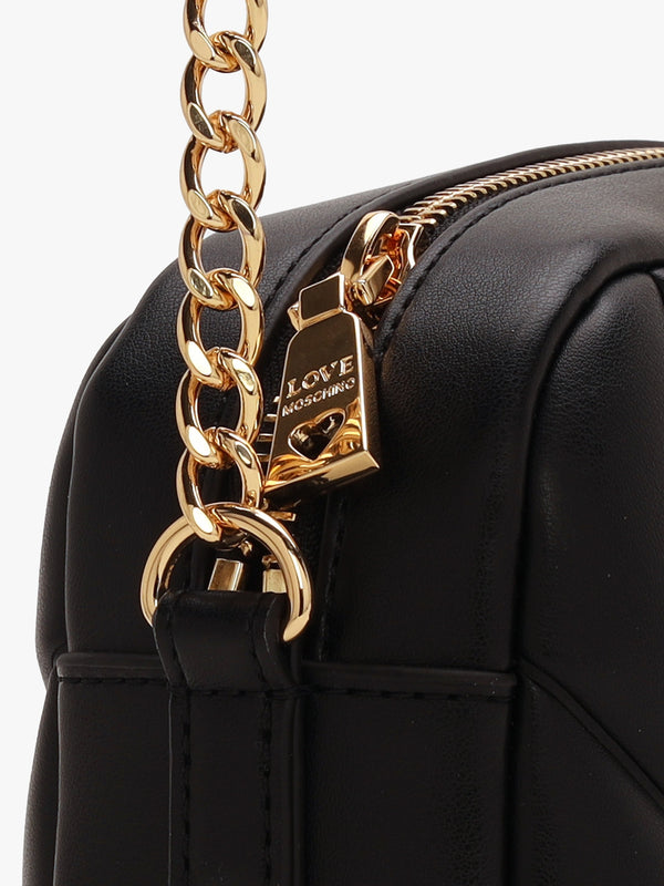 Heart Logo Quilted Nero Cross-Body Bag