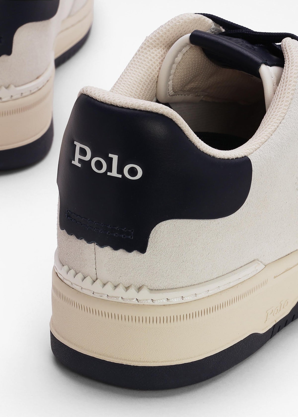 Men’s Master Court White & Navy Leather Trainers