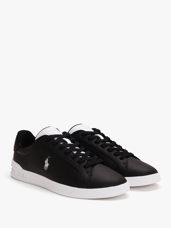 Men’s Heritage Court II Black White Leather Trainers