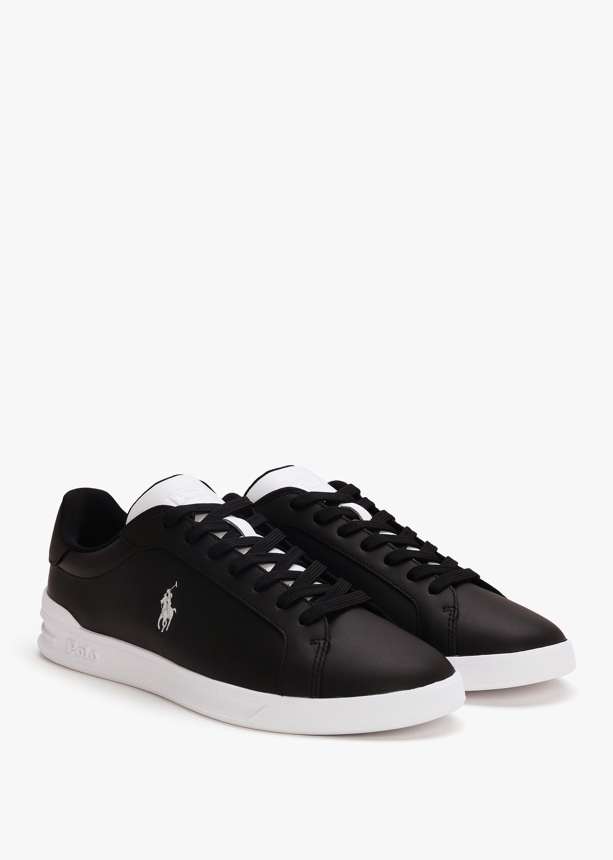 Men’s Heritage Court II Black White Leather Trainers