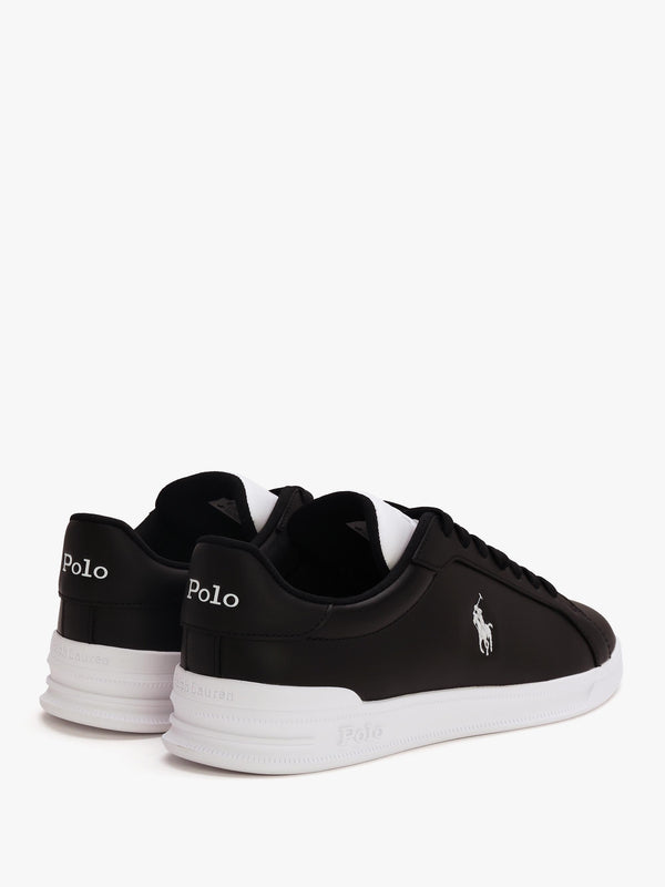 Men’s Heritage Court II Black White Leather Trainers