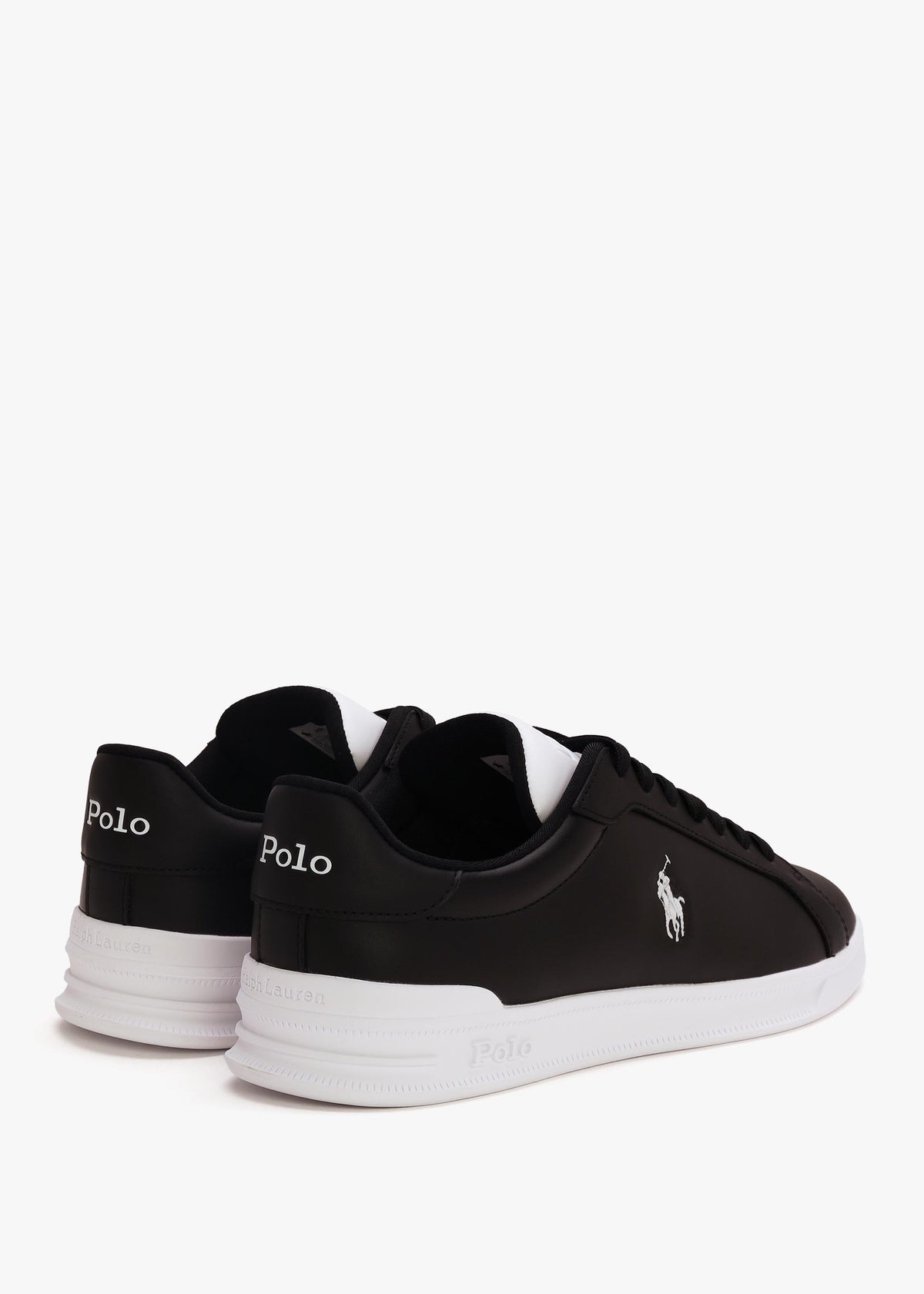 Men’s Heritage Court II Black White Leather Trainers