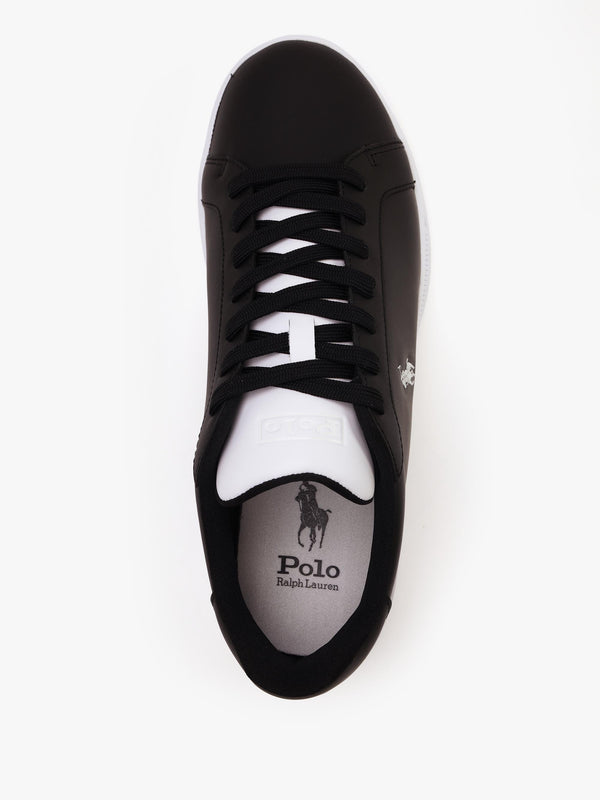 Men’s Heritage Court II Black White Leather Trainers