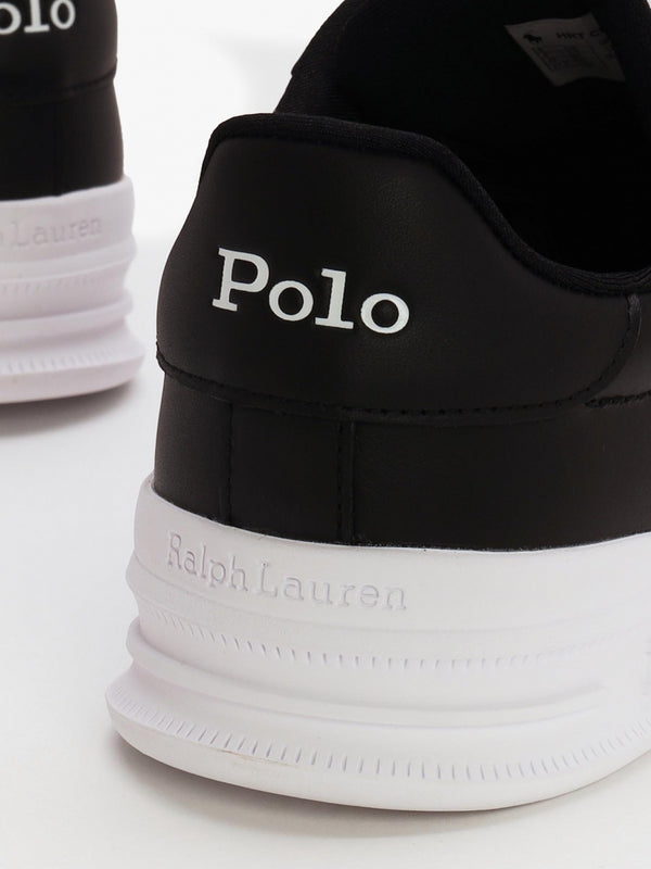 Men’s Heritage Court II Black White Leather Trainers