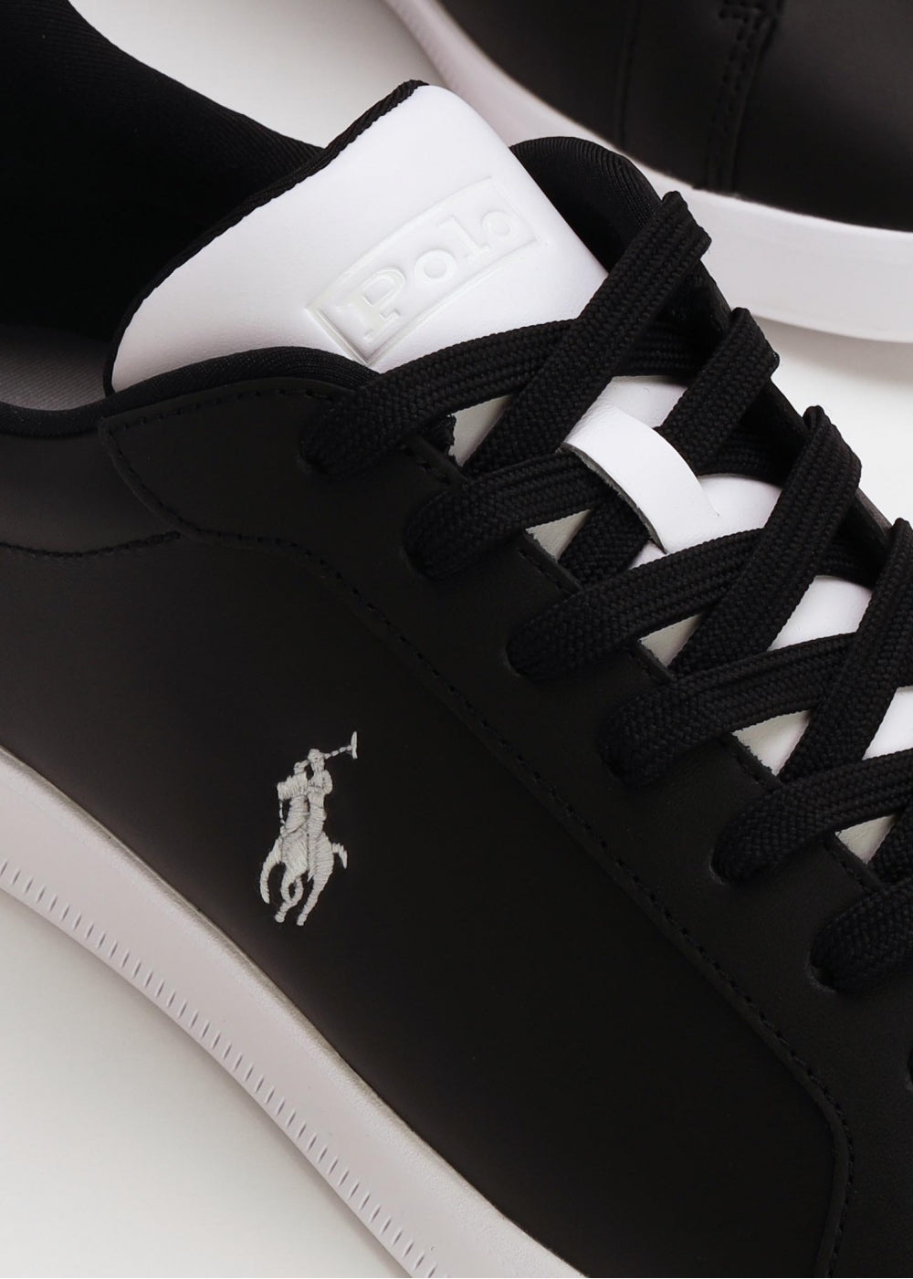 Men’s Heritage Court II Black White Leather Trainers