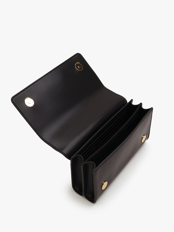 Jewel Flapover Nero Shoulder Bag