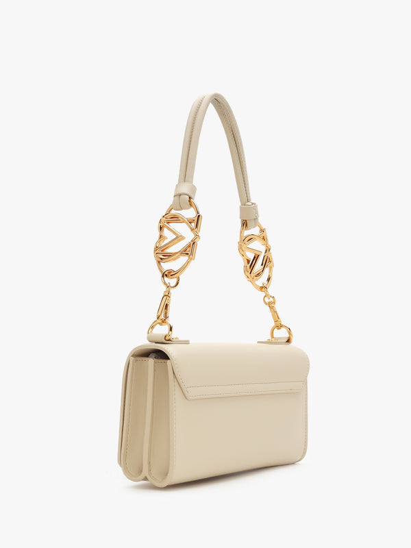 Jewel Flapover Avorio Shoulder Bag