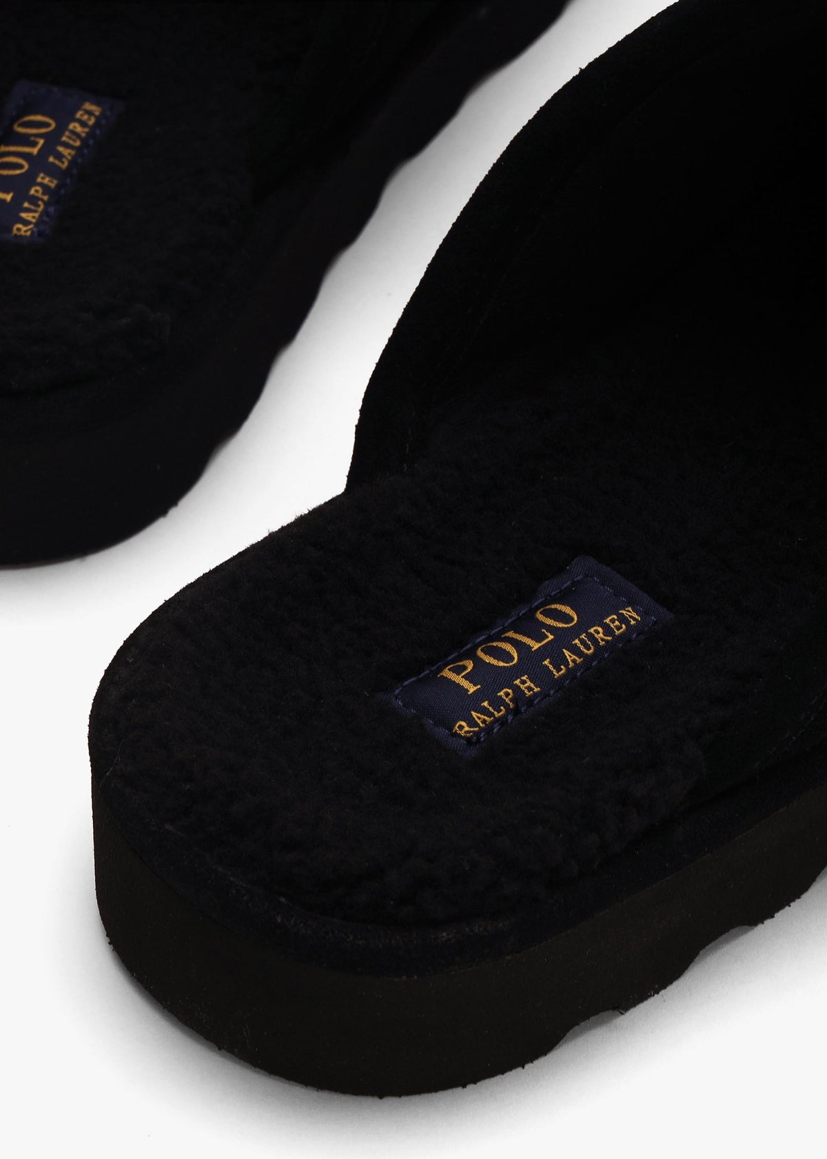 Men’s Reade Suede Trim Quilted Black White Scuff Slippers