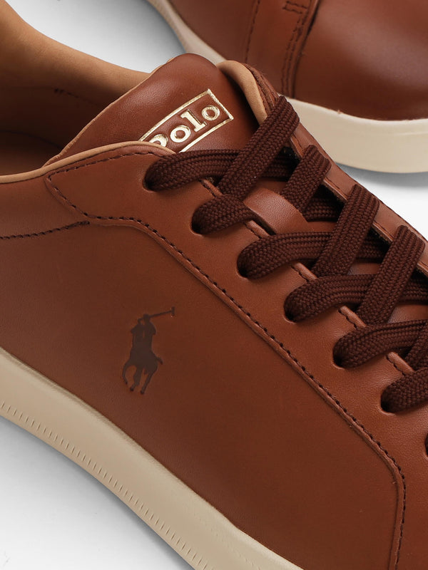 Men’s Heritage Court II Polo Russet Leather Trainers