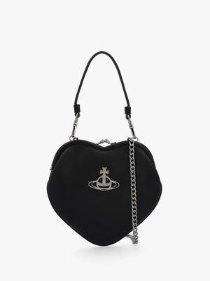 Belle Black Heart Frame Cross-Body Bag