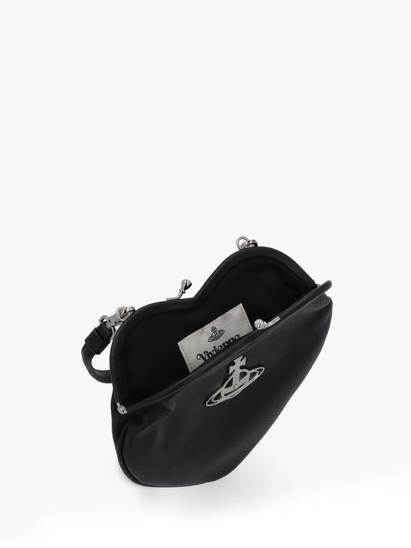 Belle Black Heart Frame Cross-Body Bag