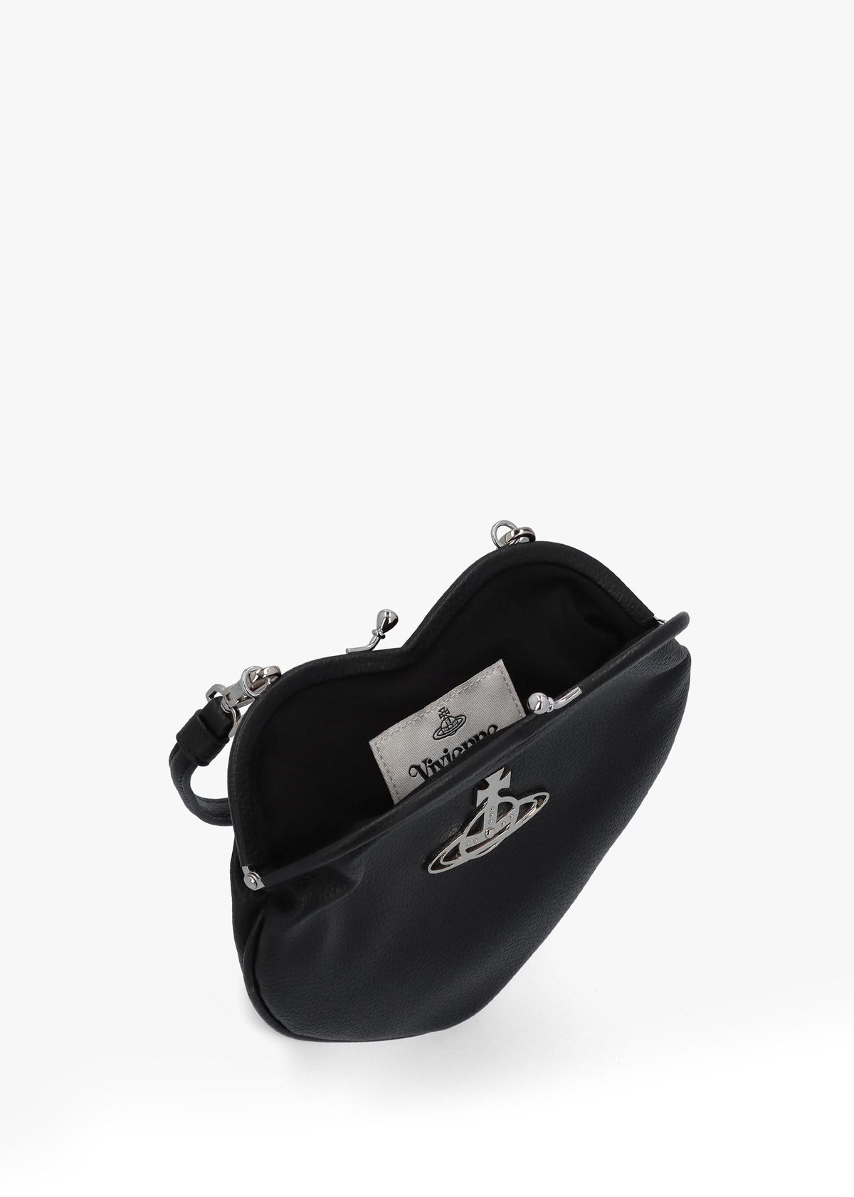Belle Black Heart Frame Cross-Body Bag