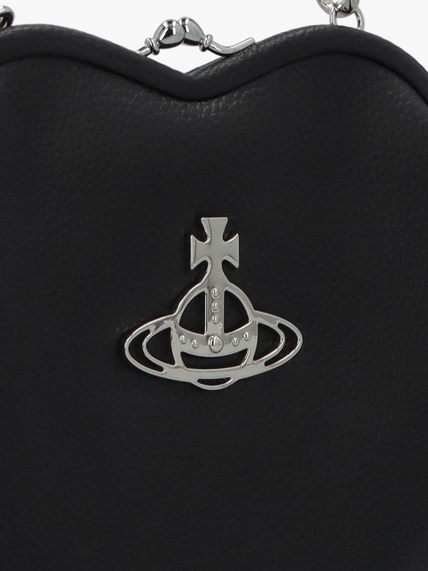 Belle Black Heart Frame Cross-Body Bag
