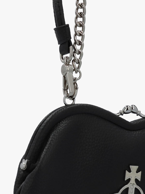 Belle Black Heart Frame Cross-Body Bag