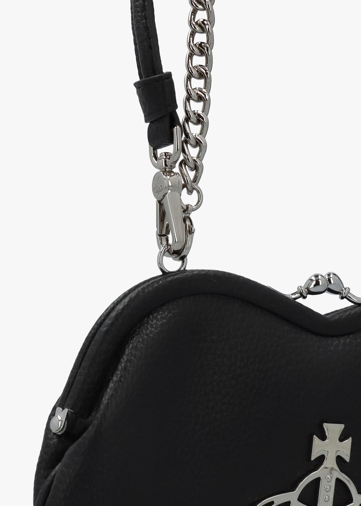 Belle Black Heart Frame Cross-Body Bag