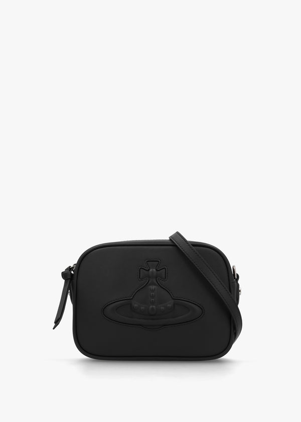 Anna Injected Orb Black Smooth Leather Camera Bag