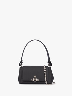 Medium Hazel Black Saffiano Plain Shoulder Bag
