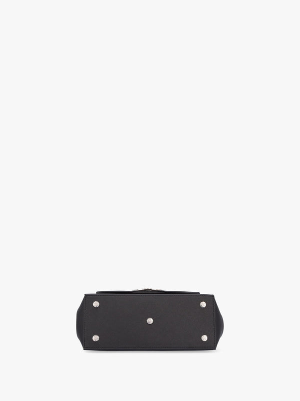 Medium Hazel Black Saffiano Plain Shoulder Bag