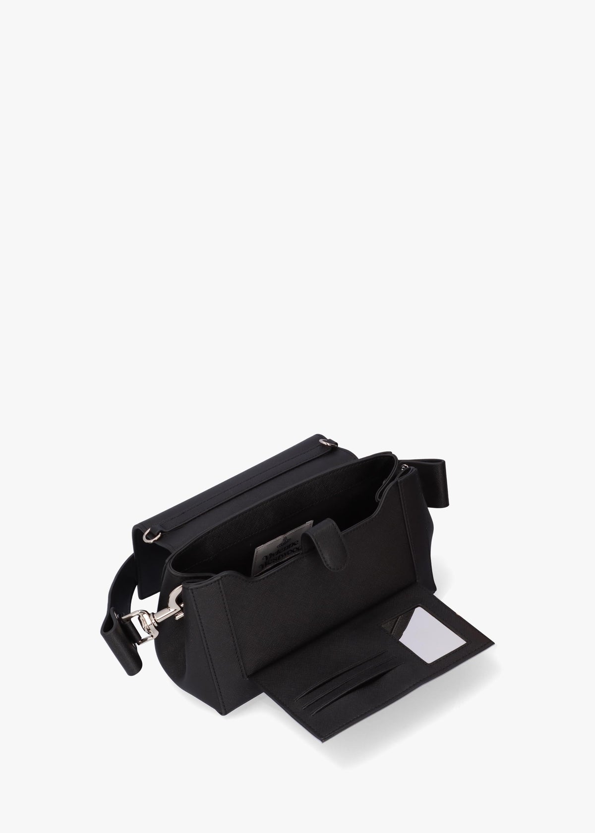 Medium Hazel Black Saffiano Plain Shoulder Bag